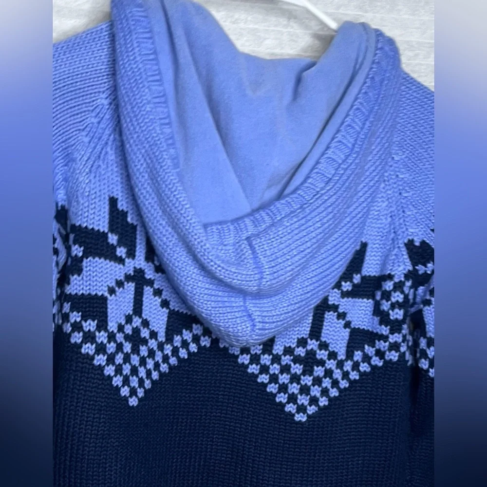 Vintage GAP Kids Knit Fleece Y2K Holiday Hooded Long Sleeve warm sweater XL 12